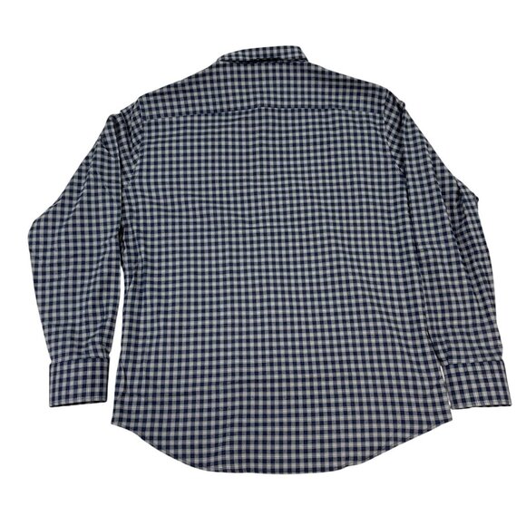 Peter Millar Mens Blue & Gray Checkered Button-Up Shirt Size XL - Picture 2 of 10